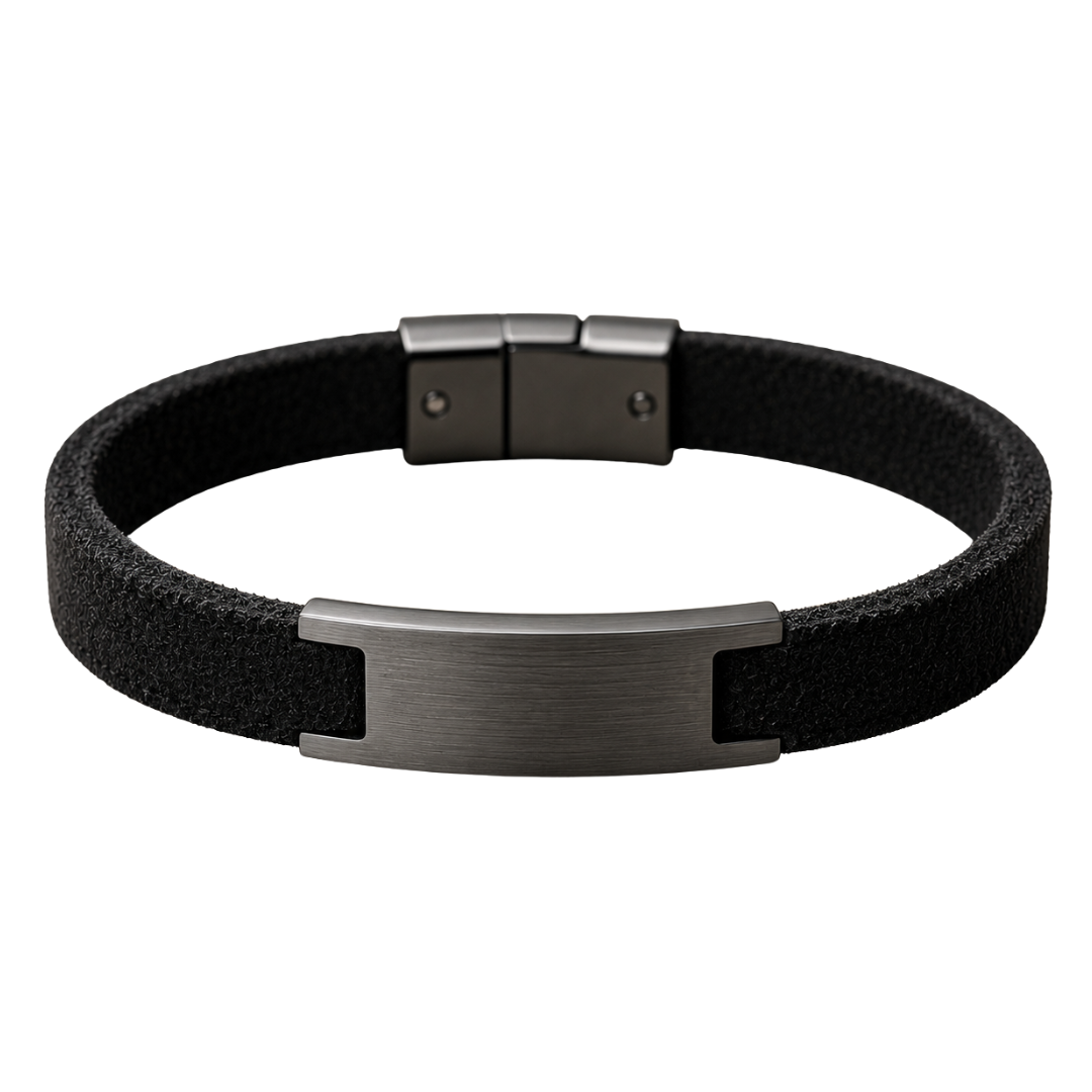 Black Suede & Gunmetal Bracelet | Muncavour