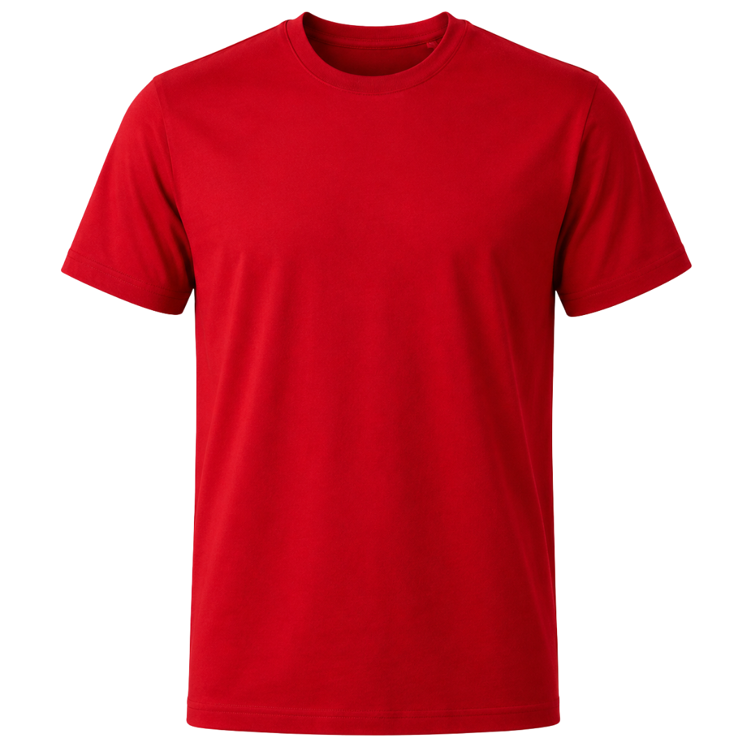 Premium Red Cotton Crew-Neck T-Shirt | Muncavour