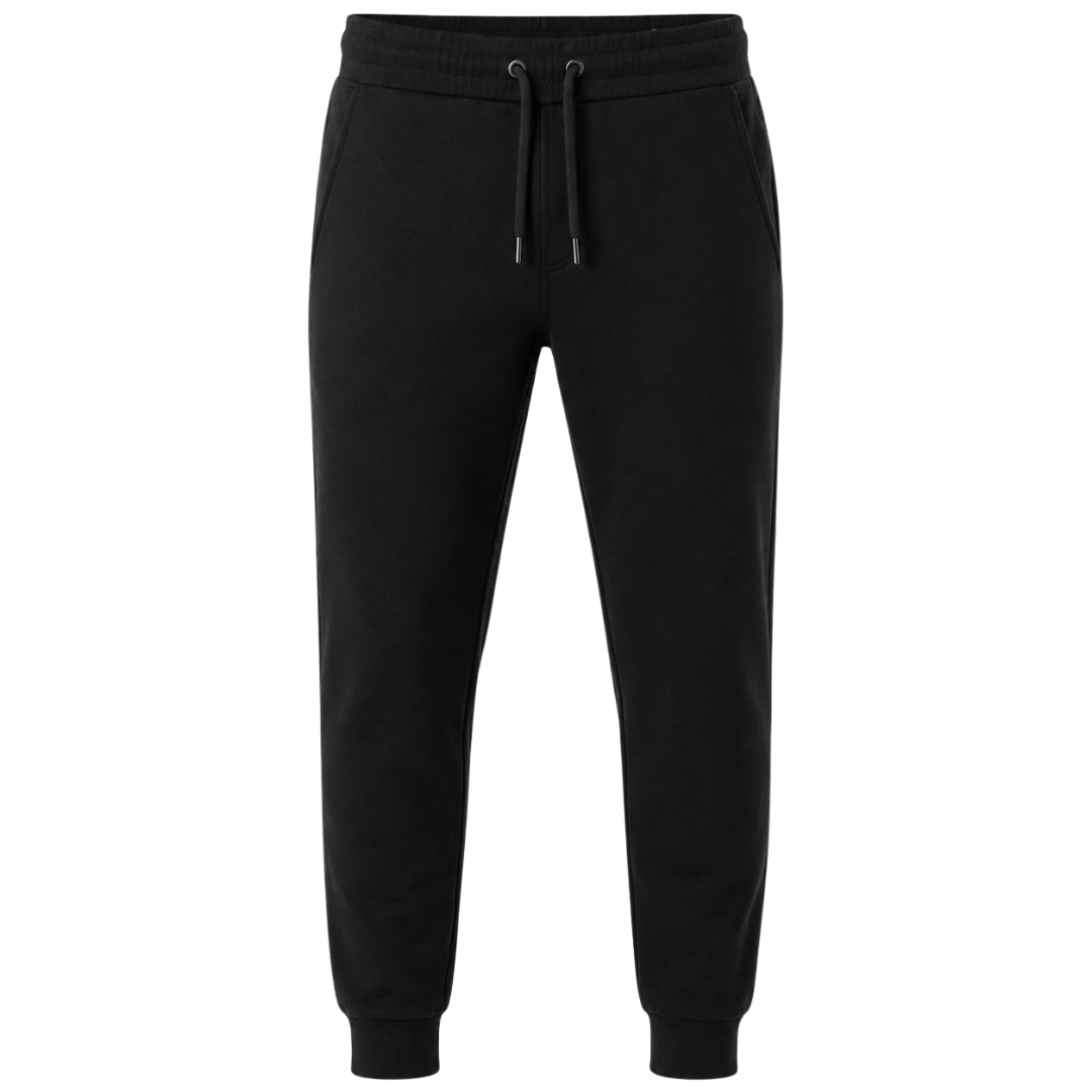 Black Premium Cotton Tapered Joggers | Muncavour